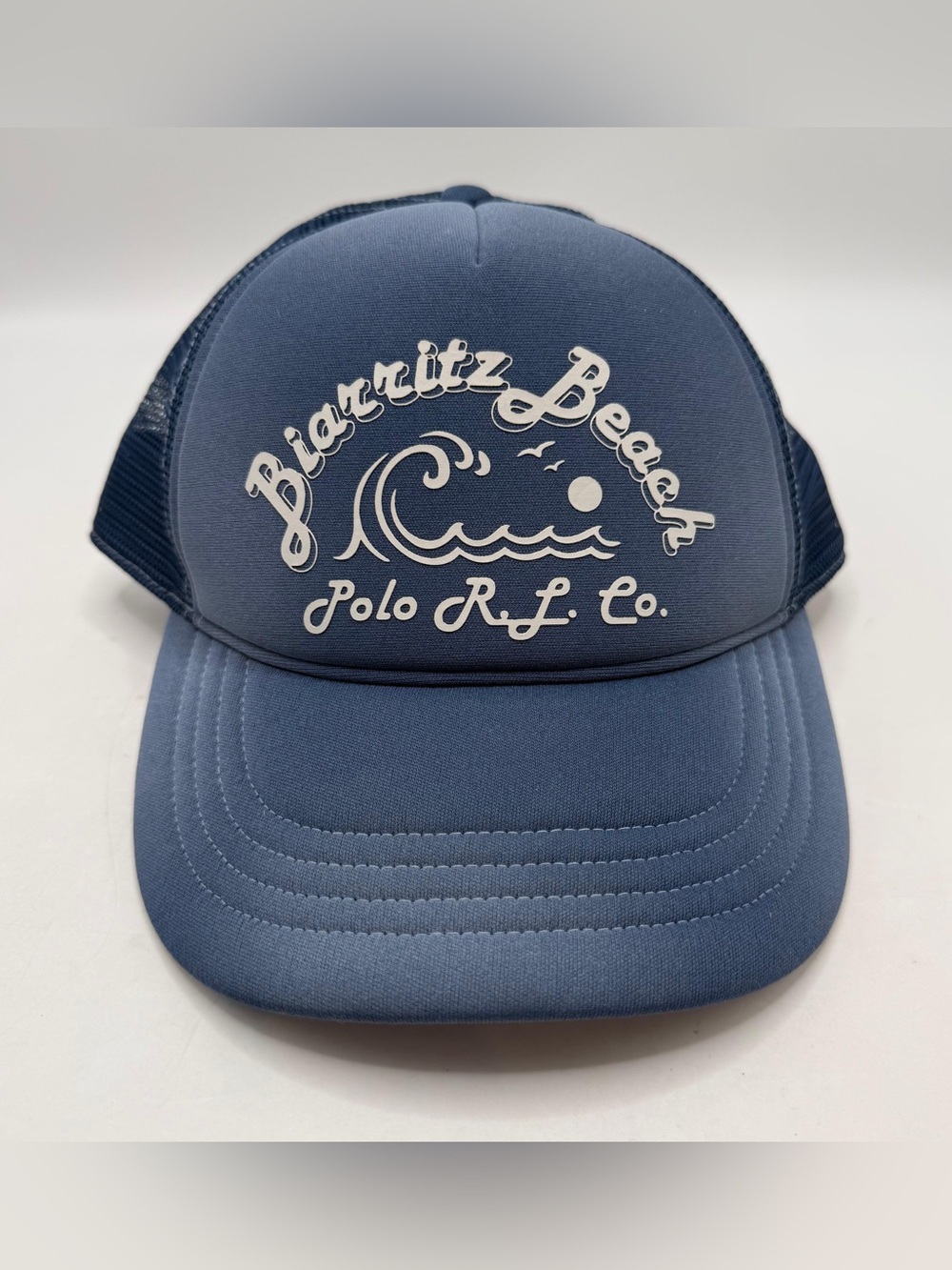 🚫SOLD - NO AVAILABLE Polo Ralph Lauren Biarritz Beach Trucker Hat Blue Mesh